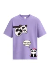 Panda Lavender Oversized T-shirt