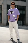 Panda Lavender Oversized T-shirt