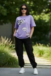 Panda Lavender Oversized T-shirt