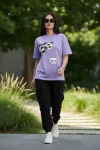Panda Lavender Oversized T-shirt