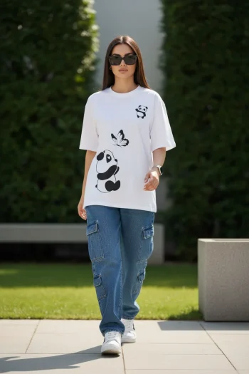 Cute Panda Oversized T-Shirt